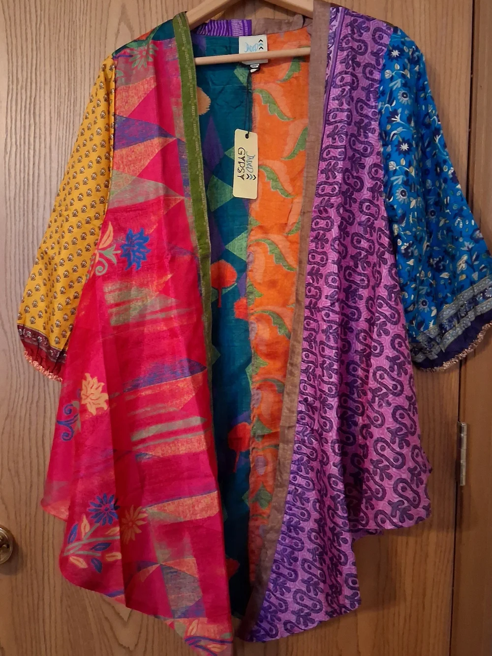 Jaded Gypsy Patchwork Woman's Multicolor Boho Kimono One Size - Picture 1 of 8